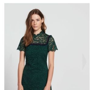 Moss green lace dress